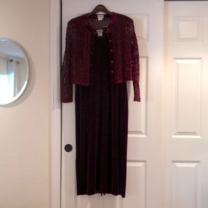 Coldwater Creek formal wine colored velvet dress.